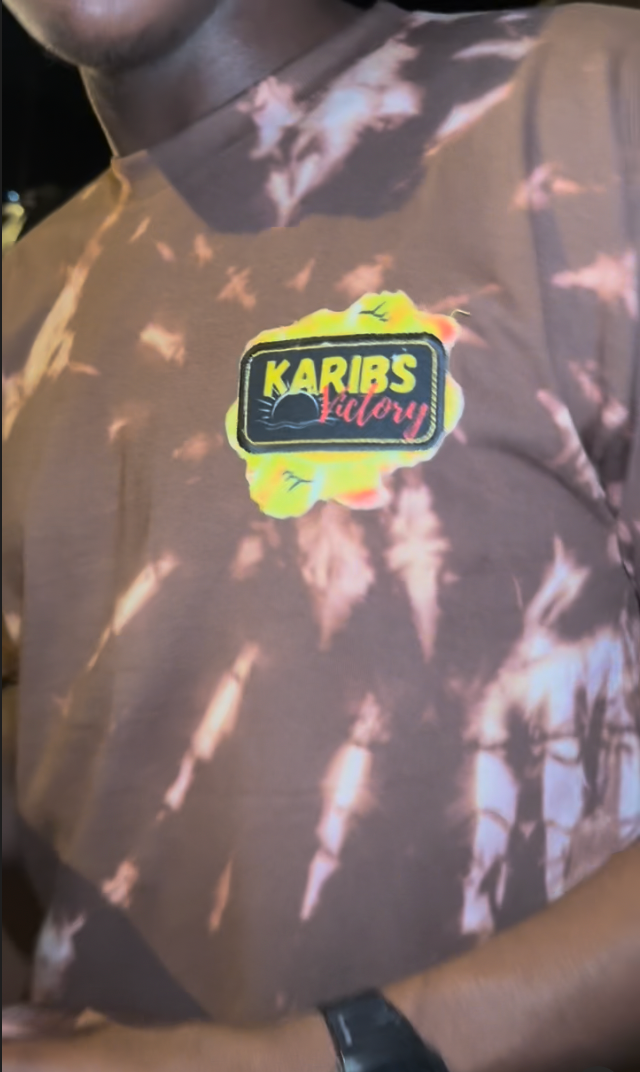 T-shirt Tie & Dye avec design Marron cream - KARIBBEAN PROUD
