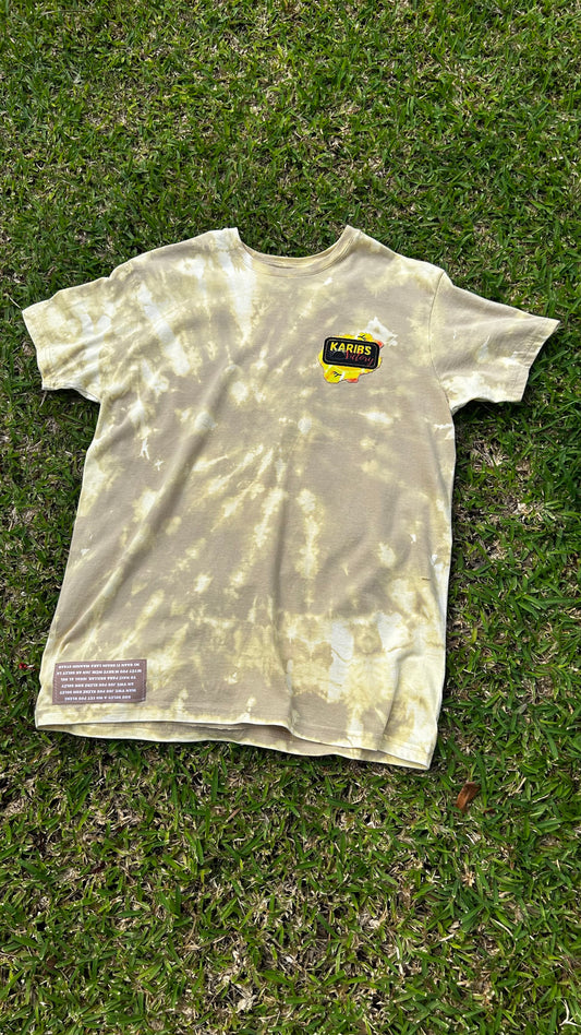T-shirt Tie & Dye avec design Marron cream - KARIBBEAN PROUD